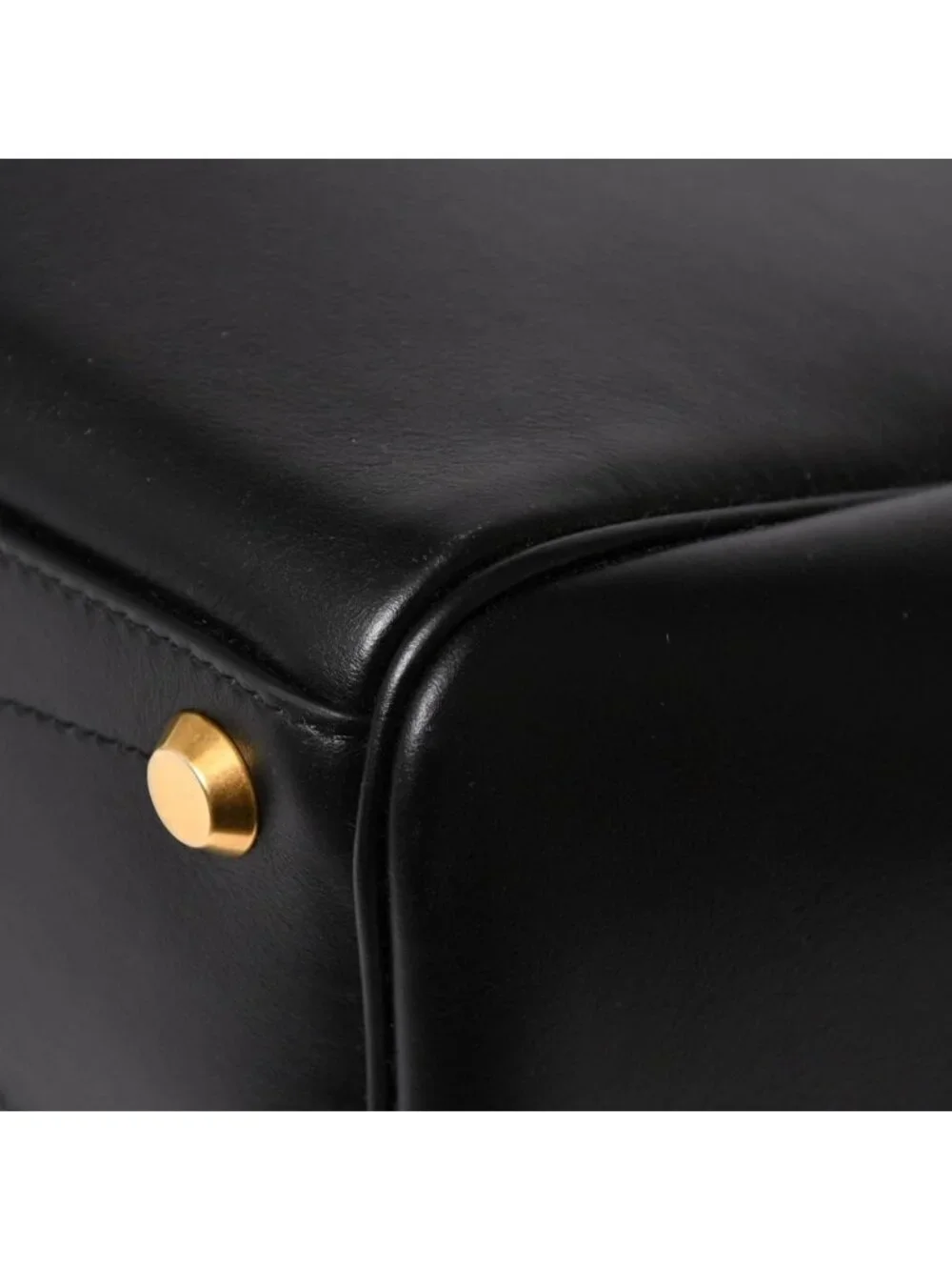 Balenciaga Bel Air Medium Carryall Leather 2-Way Handbag Black Gold